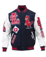 MLB St. Louis Cardinal Mash up Varsity Jacket | Trendy Leather Jackets