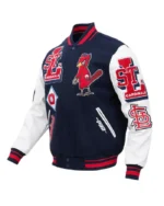 MLB St. Louis Cardinal Mash up Varsity Jacket | Trendy Leather Jackets