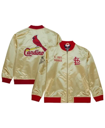 MLB St. Louis Cardinals Gold OG 2.0 Satin Jacket | Trendy Leather Jackets