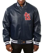 MLB St. Louis Cardinals JH Design Navy Leather Jacket | Trendy Leather Jackets