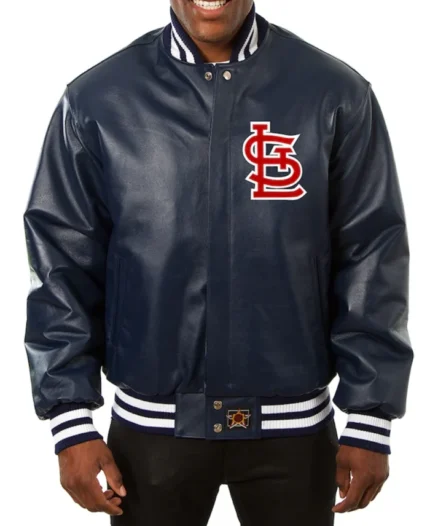 MLB St. Louis Cardinals JH Design Navy Leather Jacket | Trendy Leather Jackets