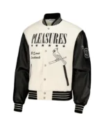 MLB St. Louis Cardinals Pleasures White Varsity Jacket | Trendy Leather Jackets