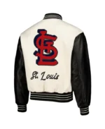 MLB St. Louis Cardinals Pleasures White Varsity Jacket | Trendy Leather Jackets