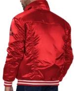 MLB St. Louis Cardinals Starter X Levi's Red Satin Trucker Jacket | Trendy Leather Jackets