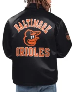 MLB Starter Black Baltimore Orioles Option Route Satin Jacket | Trendy Leather Jackets