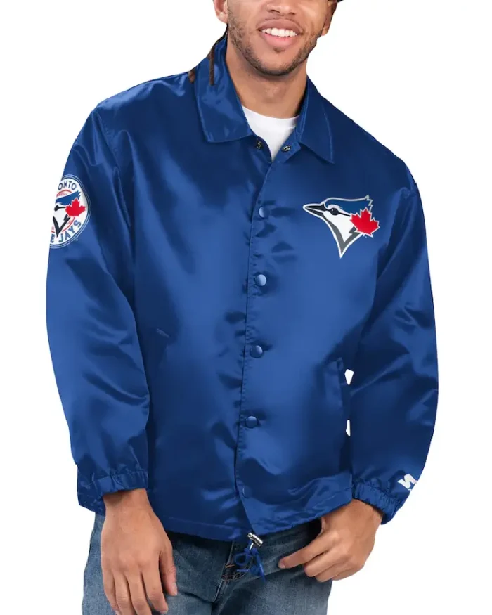 MLB Starter Royal Toronto Blue Jays Coaches Jacket | Trendy Leather Jackets