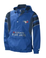 MLB Starter Royal Toronto Blue Jays Impact Anorak Hoodie Jacket | Trendy Leather Jackets