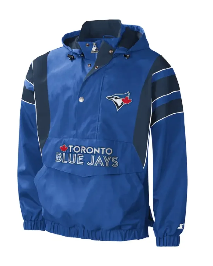 MLB Starter Royal Toronto Blue Jays Impact Anorak Hoodie Jacket | Trendy Leather Jackets