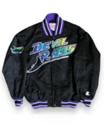 MLB Tampa Bay Devil Rays Satin Vintage Bomber Jacket | Trendy Leather Jackets