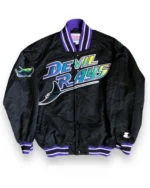 MLB Tampa Bay Devil Rays Satin Vintage Bomber Jacket | Trendy Leather Jackets