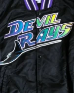 MLB Tampa Bay Devil Rays Satin Vintage Bomber Jacket | Trendy Leather Jackets