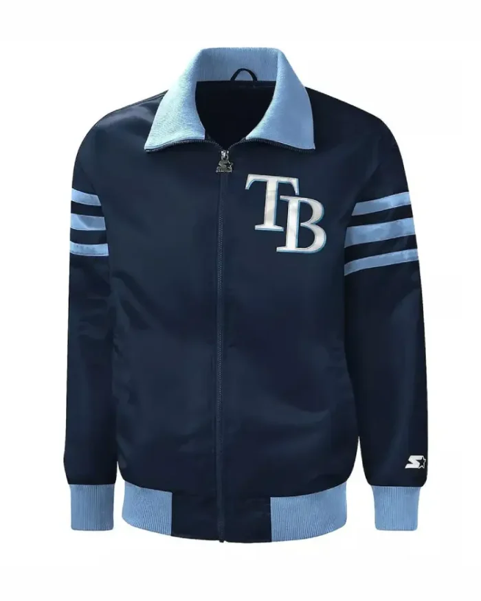 MLB Tampa Bay Rays Captain II Varsity Satin Jacket | Trendy Leather Jackets