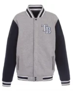 MLB Tampa Bay Rays Reversible Full Snap Fleece Jacket | Trendy Leather Jackets
