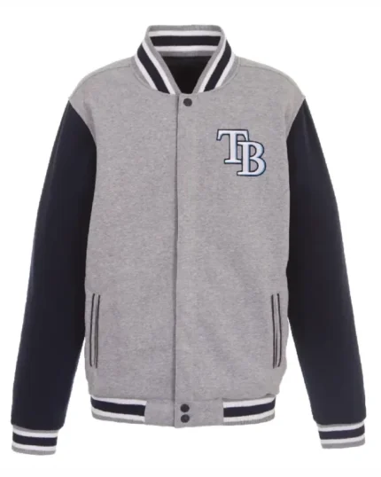 MLB Tampa Bay Rays Reversible Full Snap Fleece Jacket | Trendy Leather Jackets