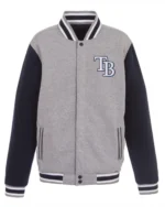 MLB Tampa Bay Rays Reversible Full Snap Fleece Jacket | Trendy Leather Jackets