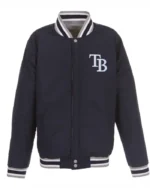 MLB Tampa Bay Rays Reversible Full Snap Fleece Jacket | Trendy Leather Jackets
