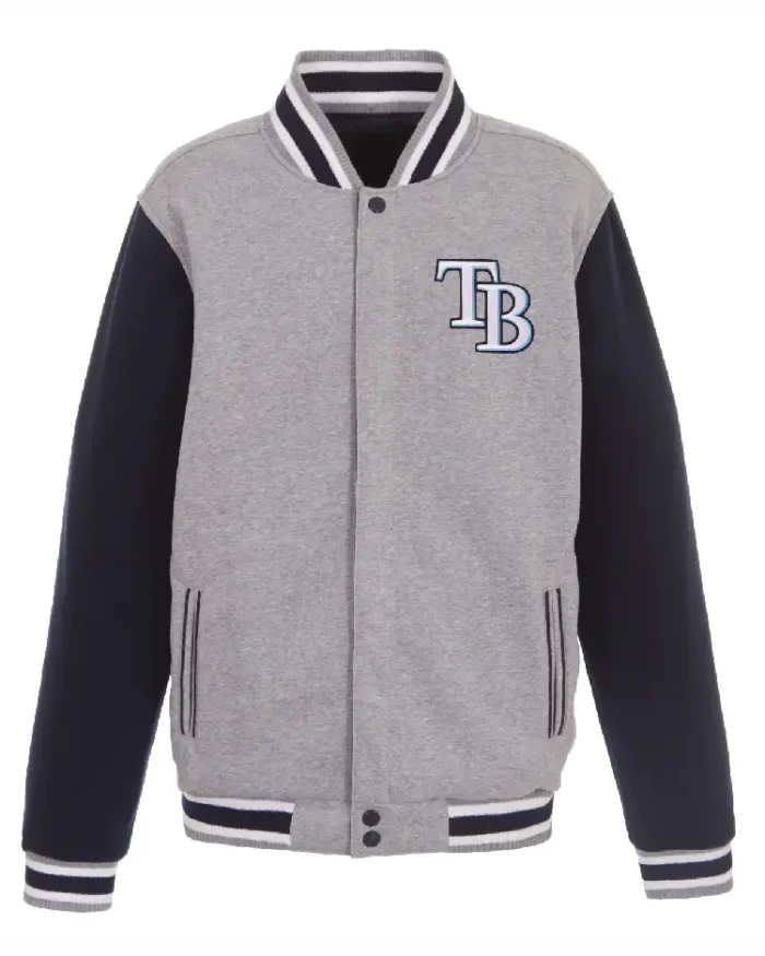 MLB Tampa Bay Rays Reversible Full Snap Fleece Jacket | Trendy Leather Jackets