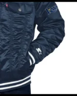 MLB Tampa Bay Rays Satin Trucker Jacket | Trendy Leather Jackets