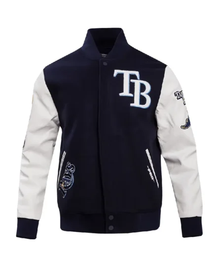 MLB Tampa Bay Rays Standard RFC Varsity Letterman Jacket | Trendy Leather Jackets