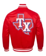 MLB Texas Rangers Script Tail Satin Jacket | Trendy Leather Jackets