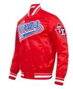 MLB Texas Rangers Script Tail Satin Jacket | Trendy Leather Jackets