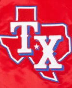 MLB Texas Rangers Script Tail Satin Jacket | Trendy Leather Jackets