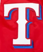 MLB Texas Rangers Script Tail Satin Jacket | Trendy Leather Jackets