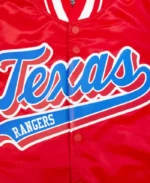 MLB Texas Rangers Script Tail Satin Jacket | Trendy Leather Jackets