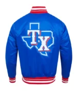 MLB Texas Rangers Script Tail Satin Jacket | Trendy Leather Jackets