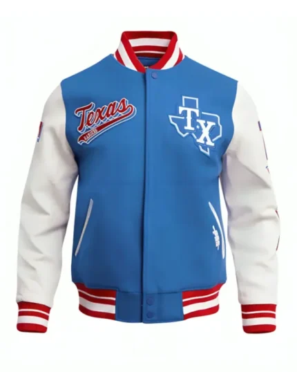 MLB Texas Rangers Wool Varsity Jacket | Trendy Leather Jackets