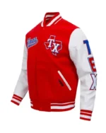 MLB Texas Rangers Wool Varsity Jacket | Trendy Leather Jackets