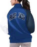 MLB Toronto Blue Jays High Post Raglan Varsity Jacket | Trendy Leather Jackets