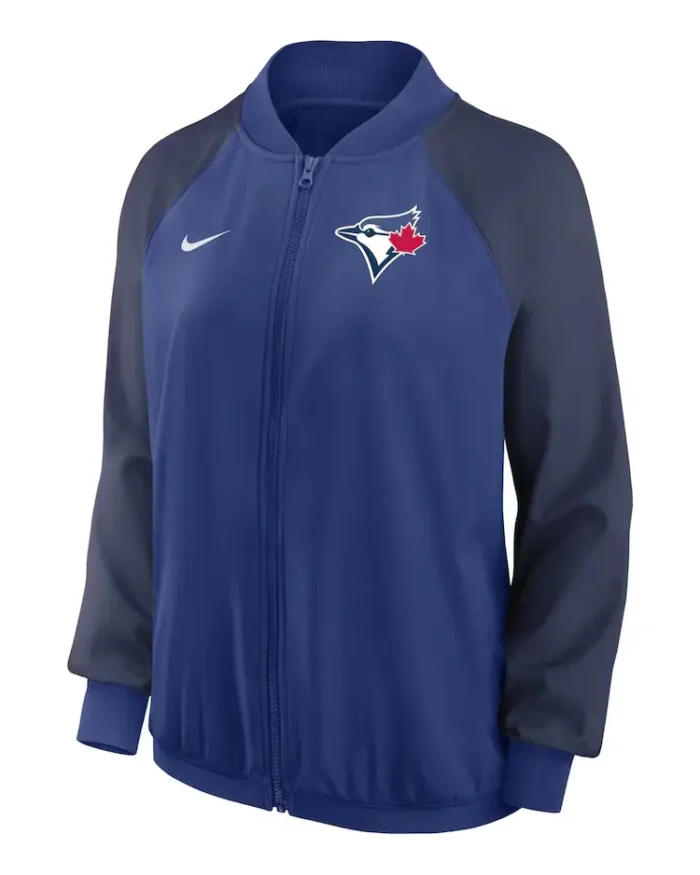 MLB Toronto Blue Jays Nike Bomber Raglan Performance Jacket | Trendy Leather Jackets