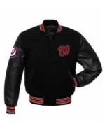MLB Washington Nationals Black Letterman Jacket | Trendy Leather Jackets