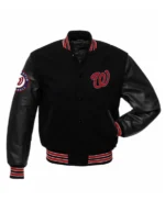MLB Washington Nationals Black Letterman Jacket | Trendy Leather Jackets