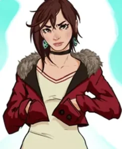 Momo Ayase Dandadan Red Cropped Jacket | Trendy Leather Jackets