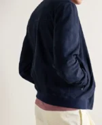 MR P Suede Bomber Blue Jacket | Trendy Leather Jackets