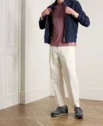 MR P Suede Bomber Blue Jacket | Trendy Leather Jackets
