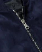MR P Suede Bomber Blue Jacket | Trendy Leather Jackets