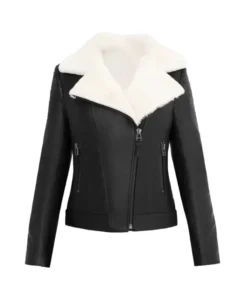Mullet Women’s Black Shearling Leather Jacket | Trendy Leather Jackets