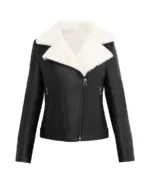 Mullet Women’s Black Shearling Leather Jacket | Trendy Leather Jackets