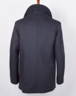 Navy Rugby Reefer Coat | Trendy Leather Jackets