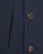 Navy Rugby Reefer Coat | Trendy Leather Jackets