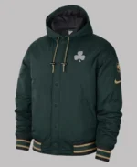 NBA Boston Celtics Bomber Hooded Jacket | Trendy Leather Jackets