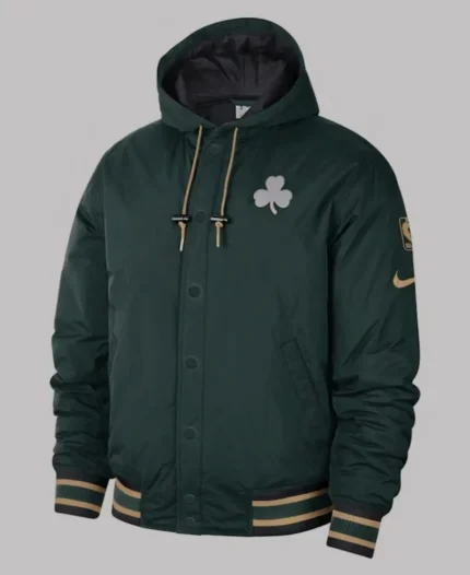 NBA Boston Celtics Bomber Hooded Jacket | Trendy Leather Jackets