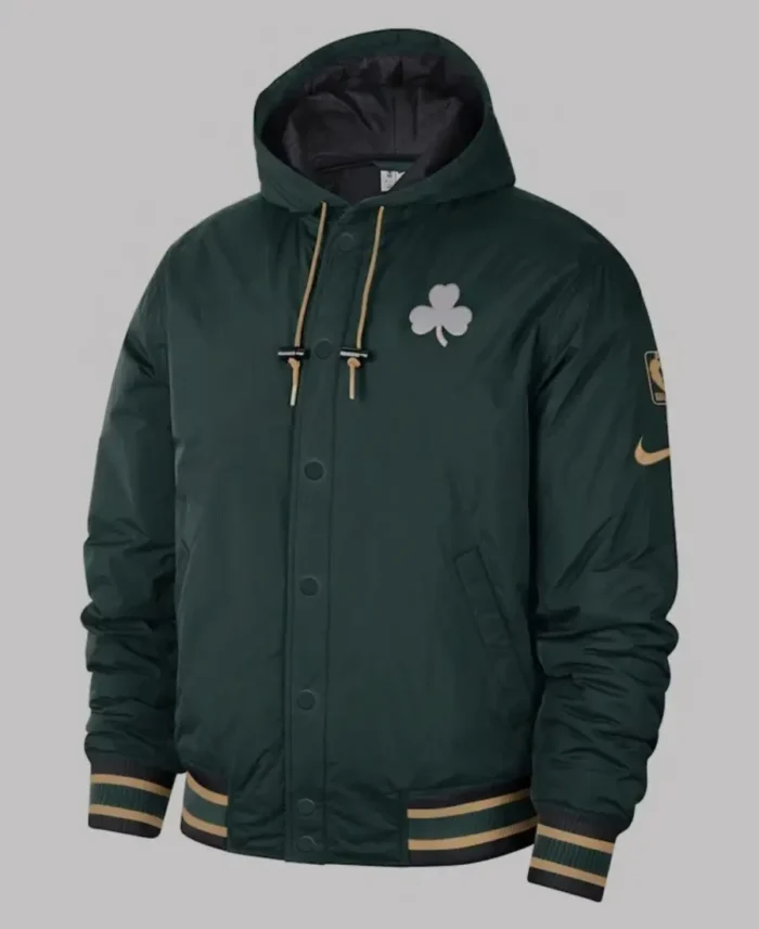 NBA Boston Celtics Bomber Hooded Jacket | Trendy Leather Jackets
