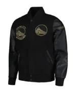 NBA Golden State Warriors Black Varsity Jacket | Trendy Leather Jackets
