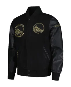NBA Golden State Warriors Black Varsity Jacket | Trendy Leather Jackets