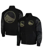 NBA Golden State Warriors Black Varsity Jacket | Trendy Leather Jackets