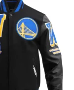 NBA Golden State Warriors Mashup Varsity Jacket | Trendy Leather Jackets